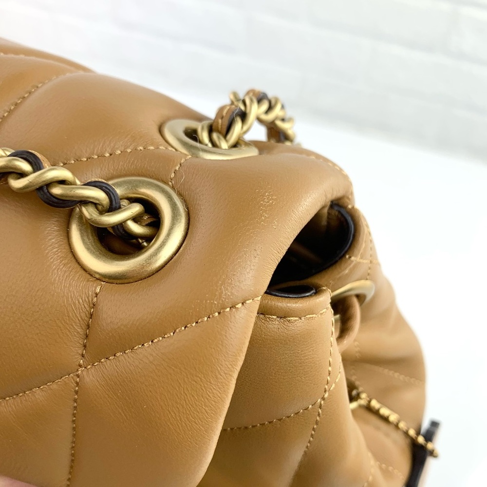 Coach Tabby Quilted Leather Convertible Backpack Honey Brown $495 - Picture 15 of 16